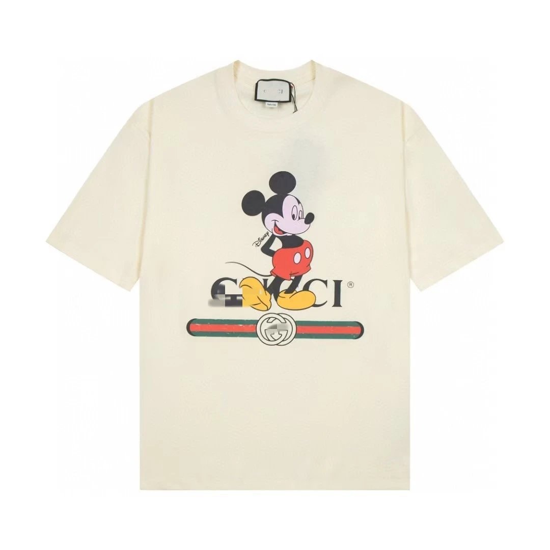 Gucci x Mickey Mouse Co-branded Vintage Style Off-white T-shirt
