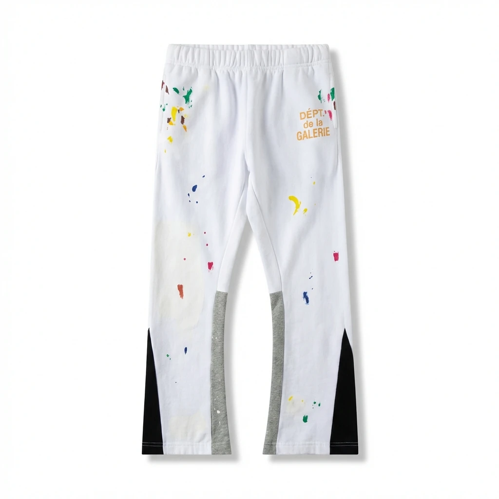 Gallery Dept Graffiti Style White Long Trousers