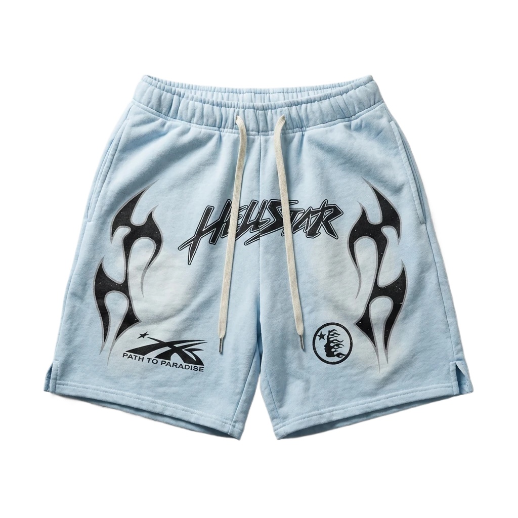 Hellstar dark style light blue shorts