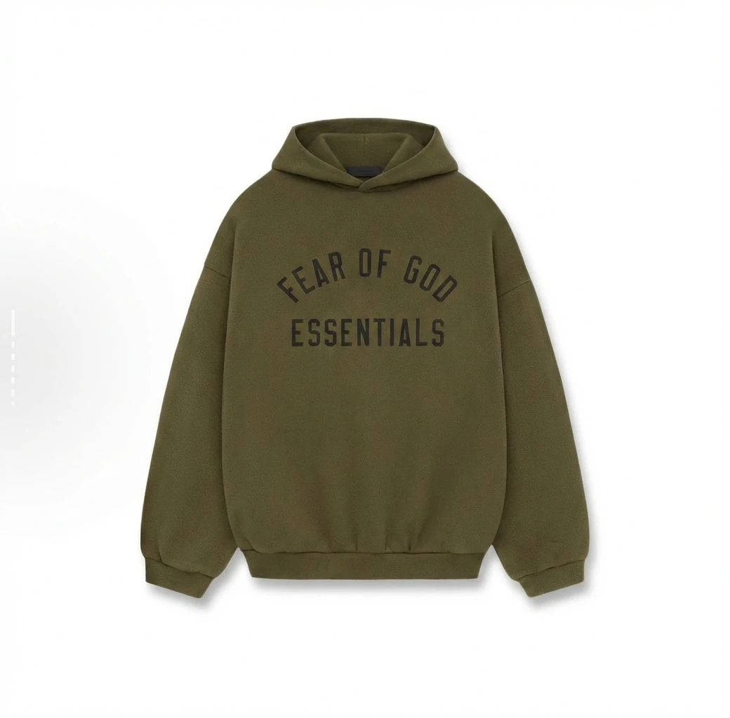 ESSENTIALS minimalist style olive green sweatshirt