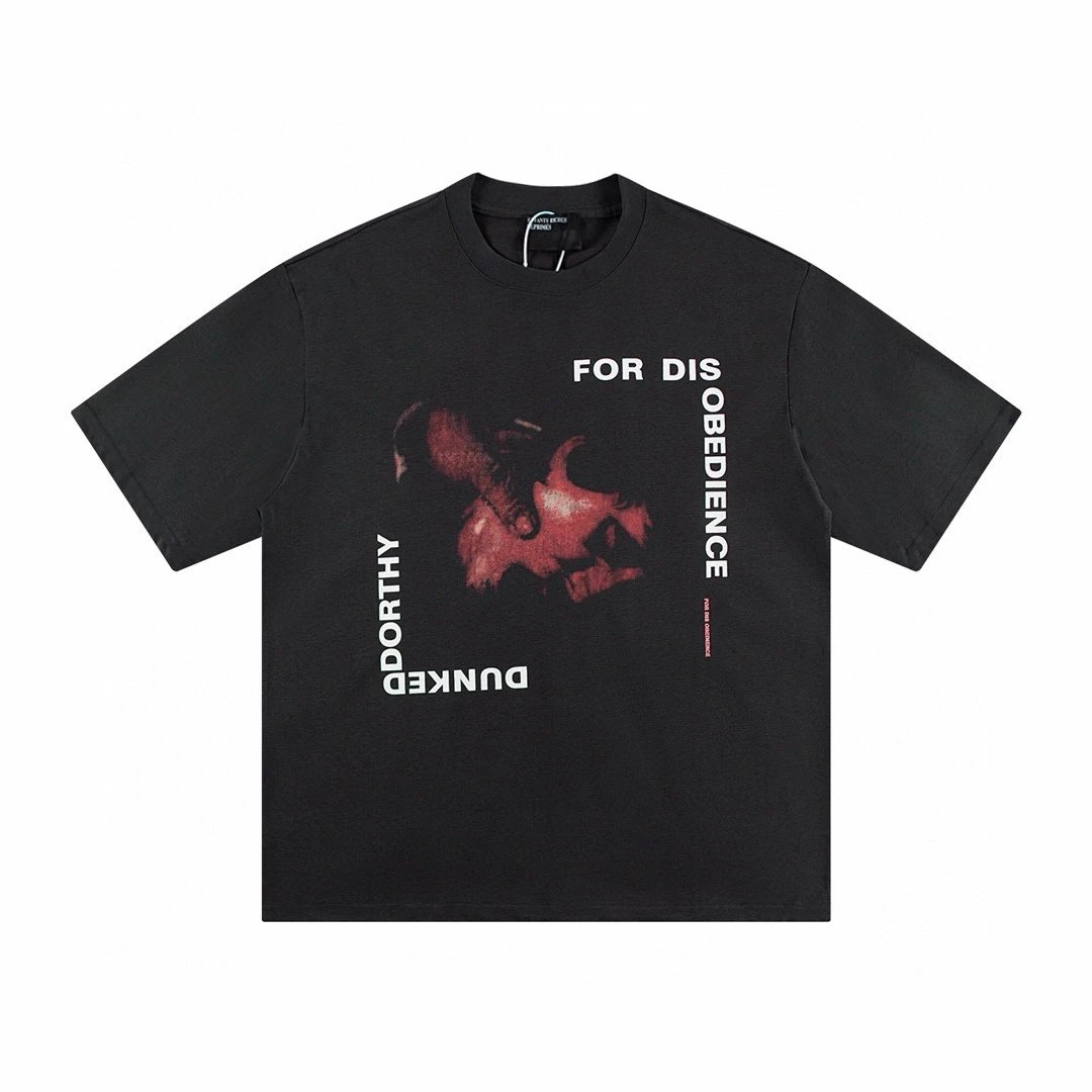 ERD GRJKD Dark Print Black Short Sleeve T-Shirt