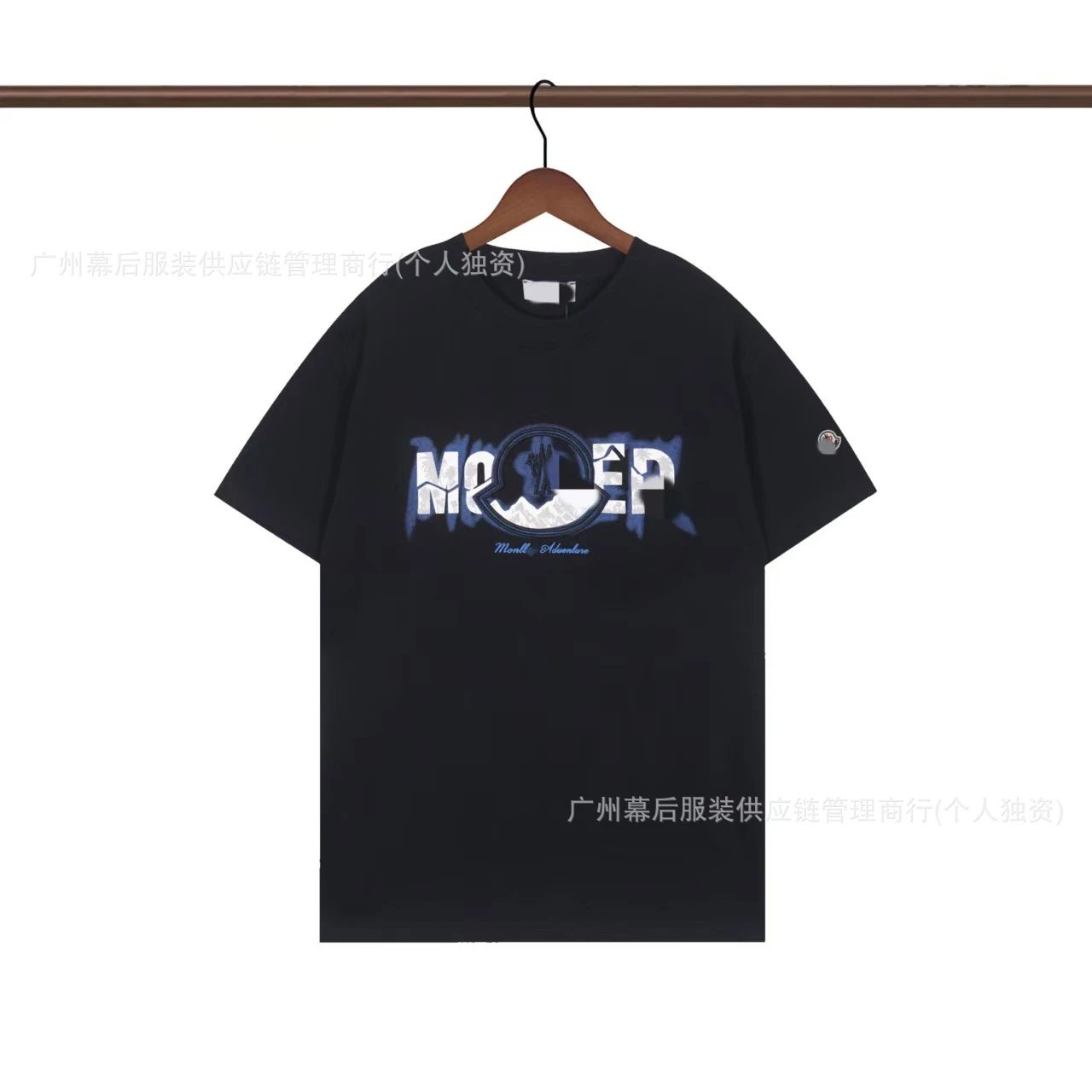 Moncler Letter Print Casual Black T-Shirt