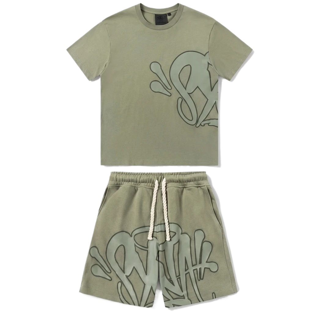 SynaWorld Graffiti Style Khaki Suit
