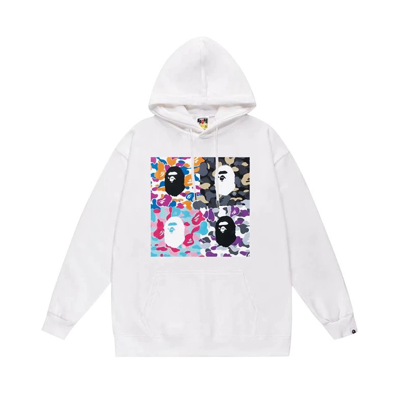 Bape camouflage style white hoodie