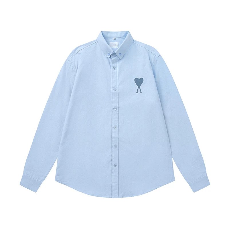 AMI series minimalist style blue shirts