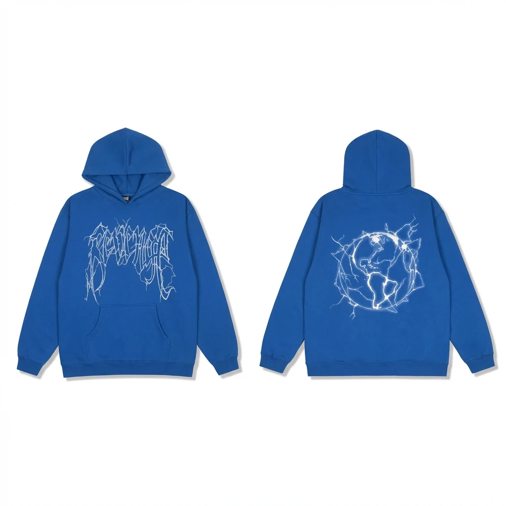 Revenge Lightning Wind Blue Hoodie