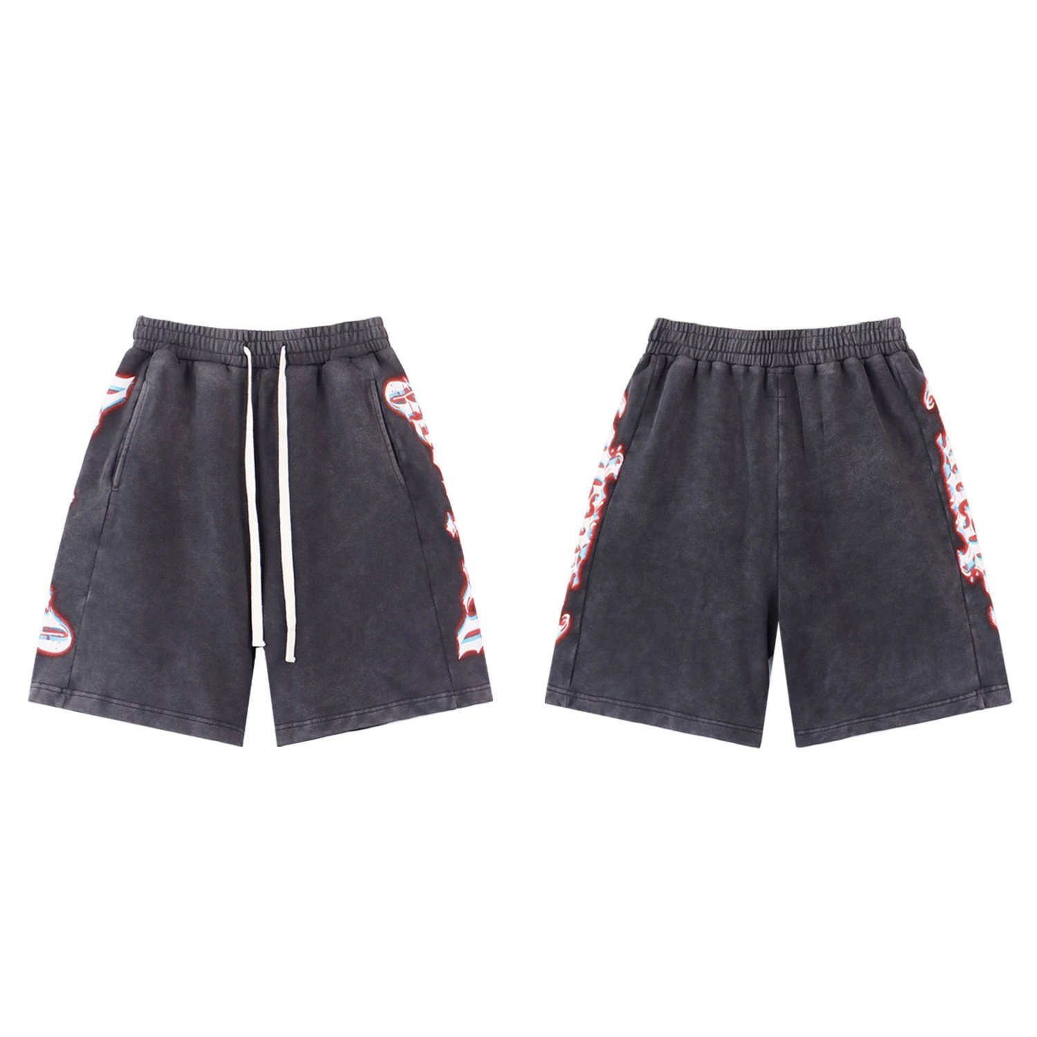 Godspeed Printed Street Style Charcoal Black Shorts