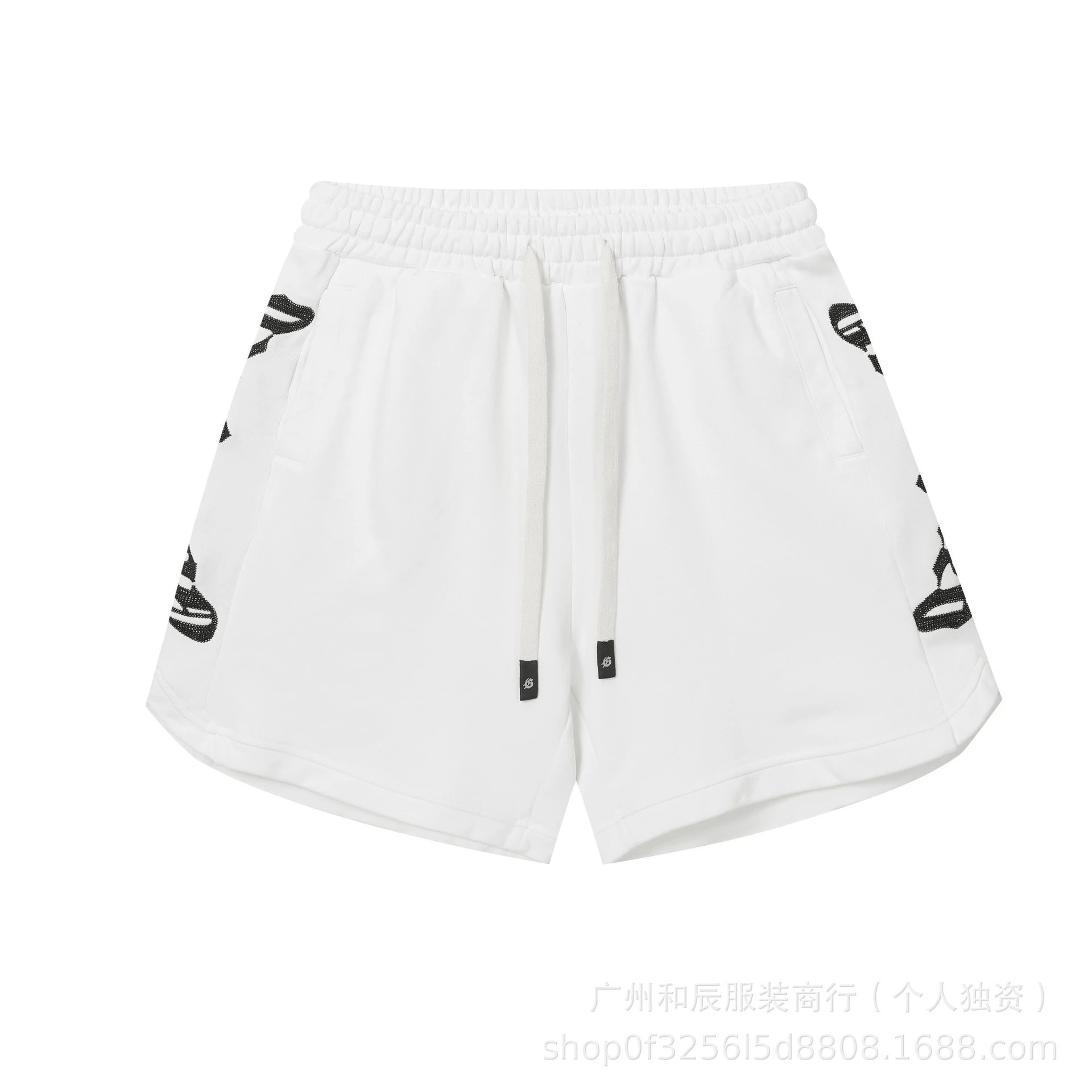 Godspeed Rhinestone Street Style White Shorts