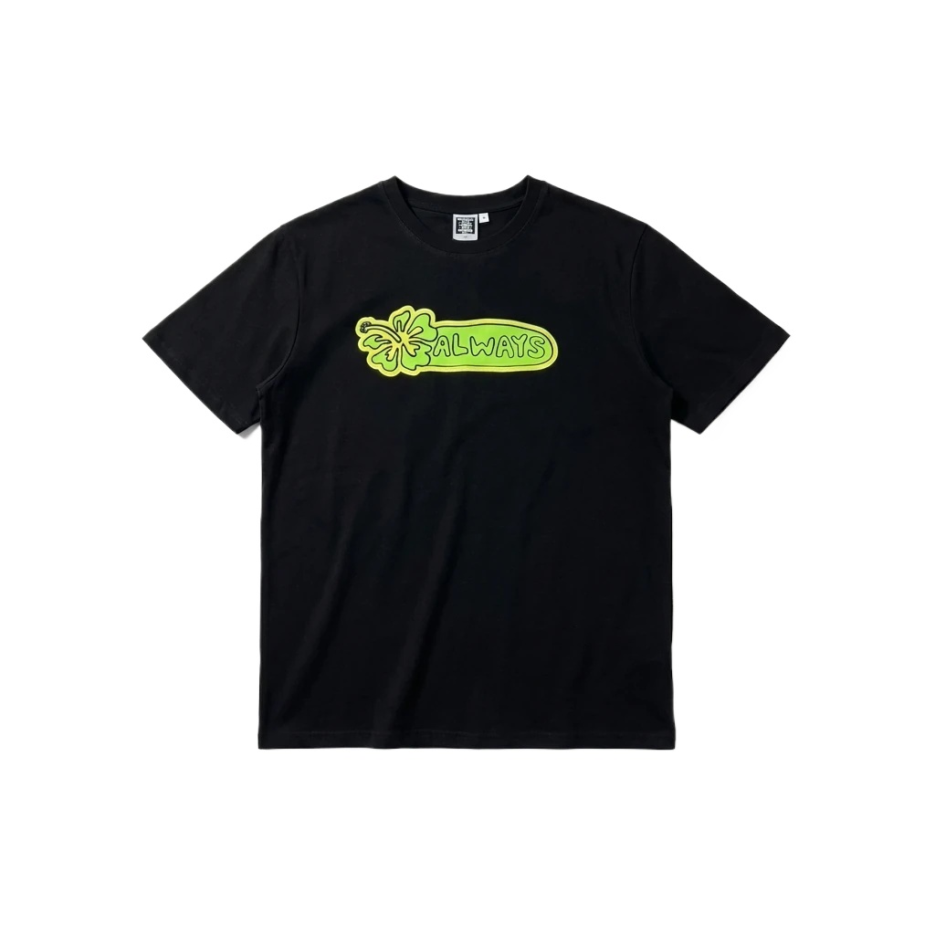 ADWYSD fluorescent printed short-sleeved black T-shirt