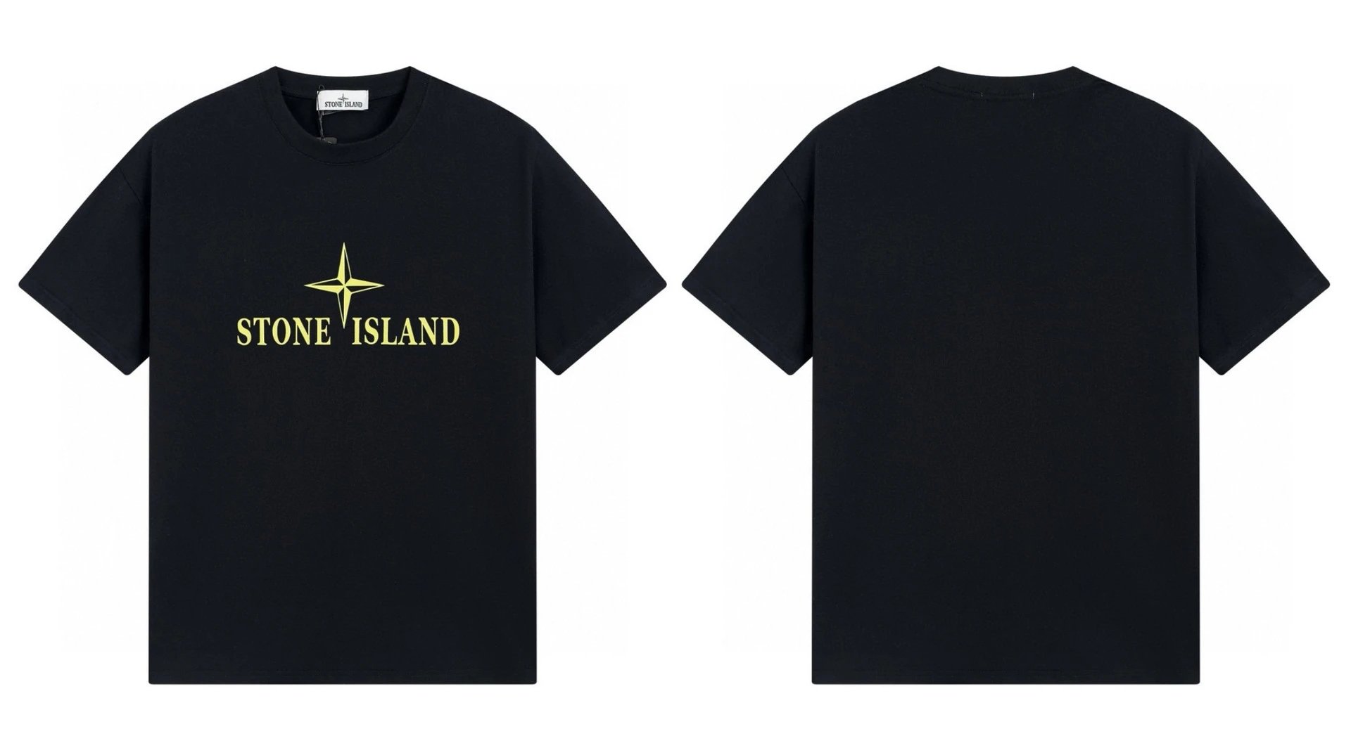 Stone Island Compass Print Street Style Black T-Shirt