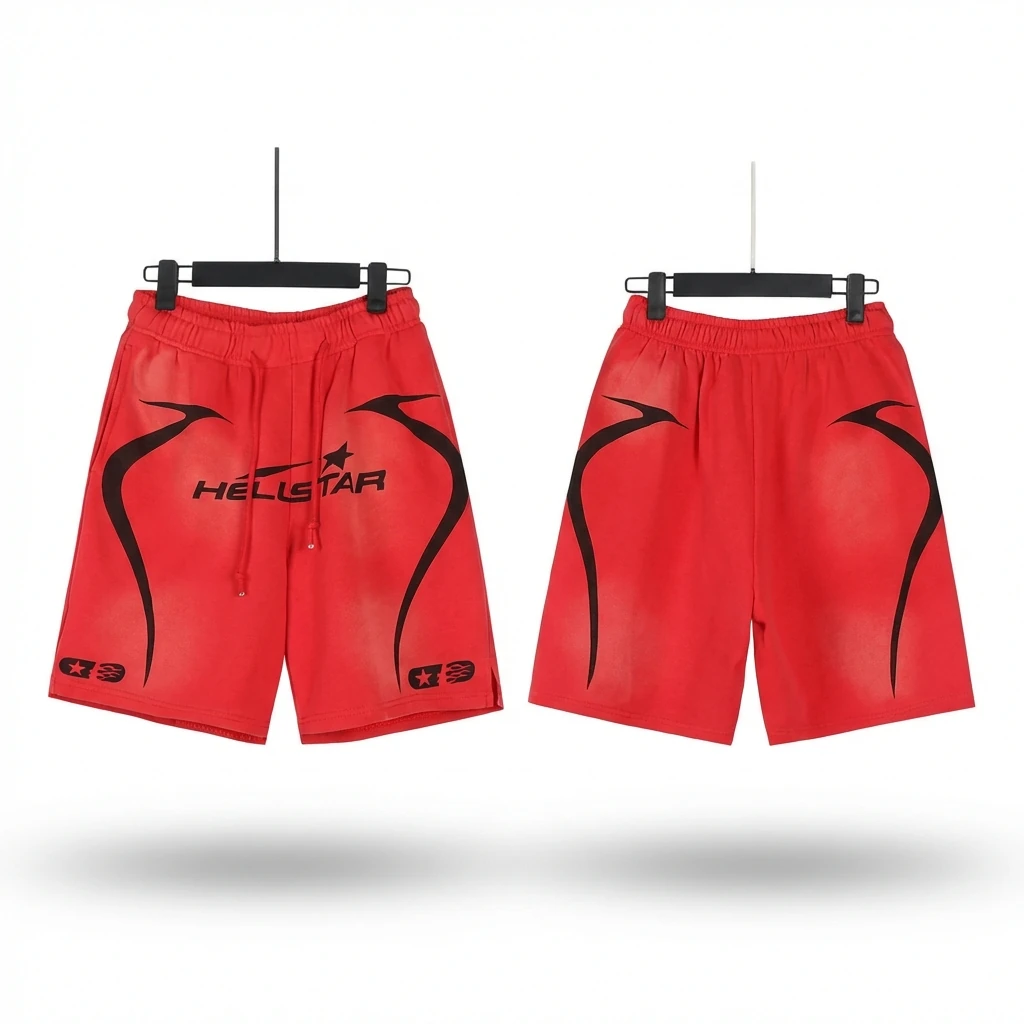 Hellstar trendy and cool style red shorts