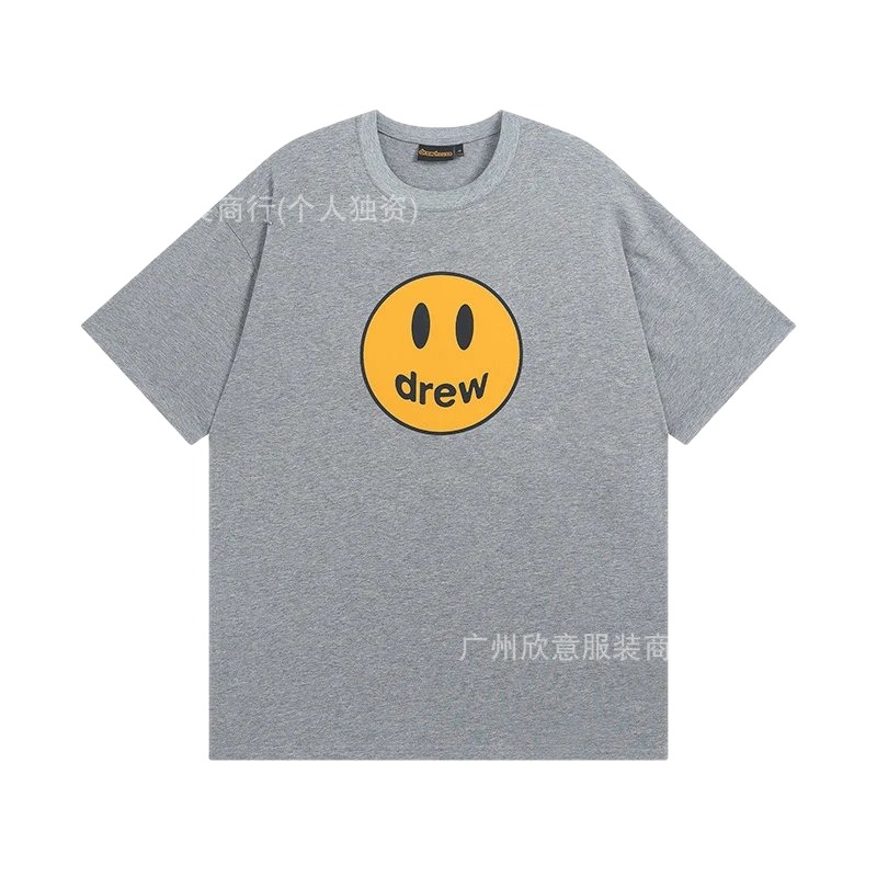 DREW Smiley Series Street Style Gray T-shirt