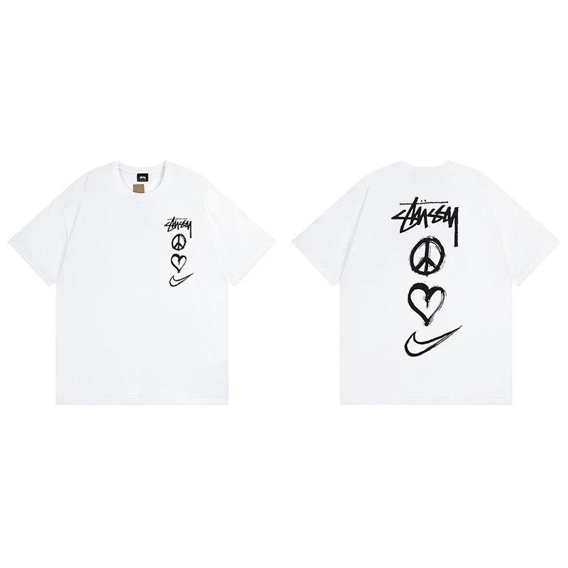 Stussy White Spider Graphic T-Shirt Logo Detail
