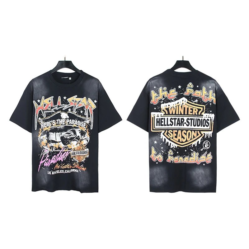 Hellstar Winter Collection Vintage Style Black T-Shirt