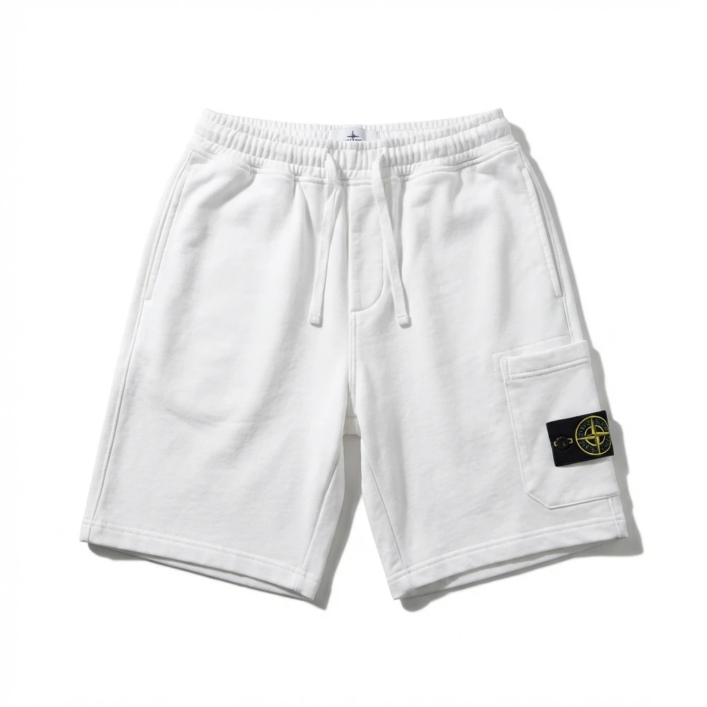 Stone Island workwear-style white shorts
