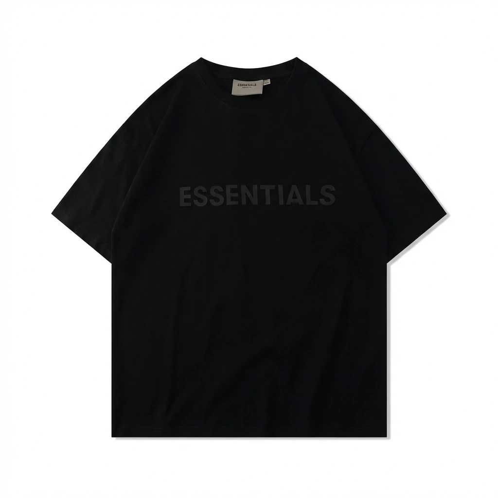 ESSENTIALS minimalist style black short-sleeve