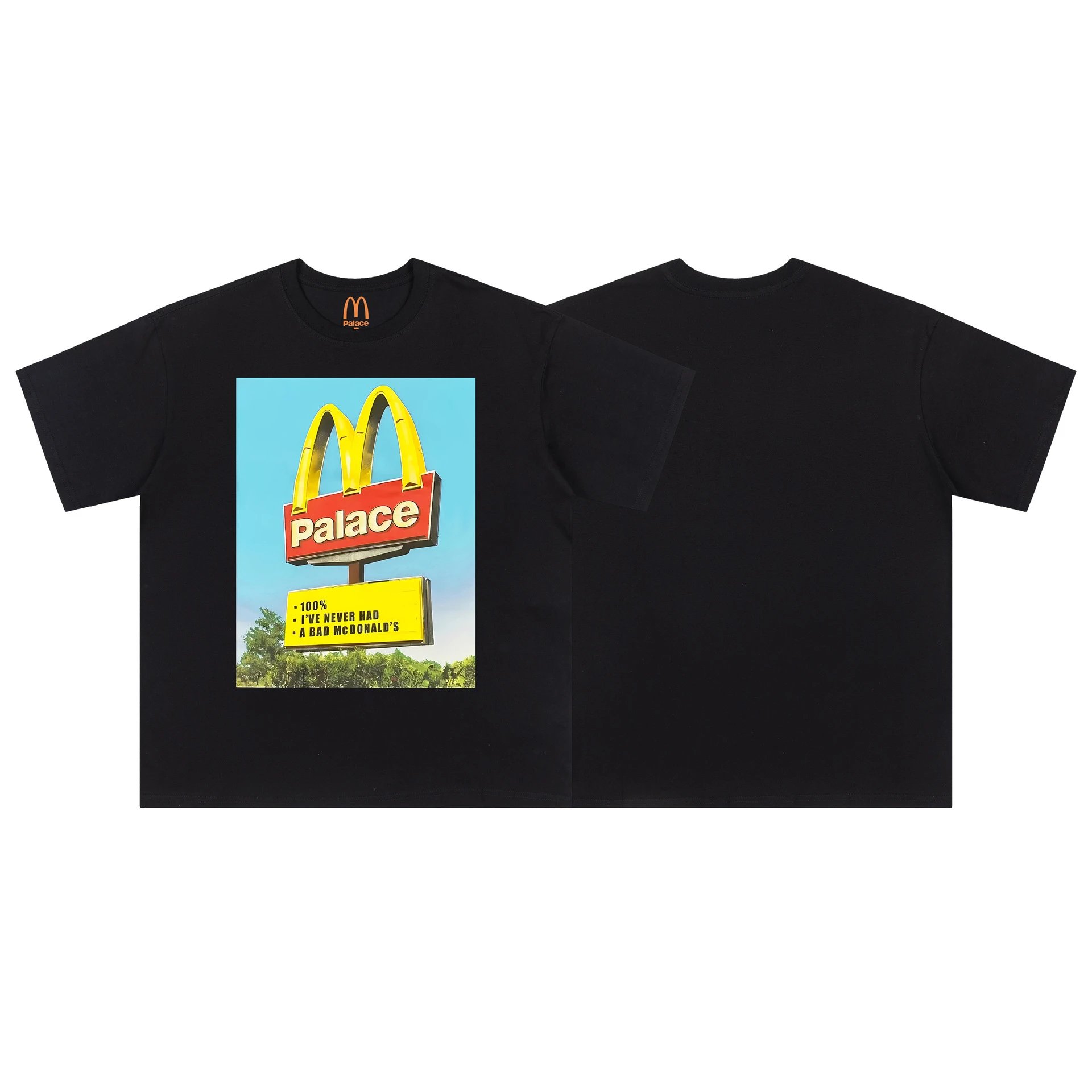 Palace x McDonald's Co-branded Street Style Black T-Shirt