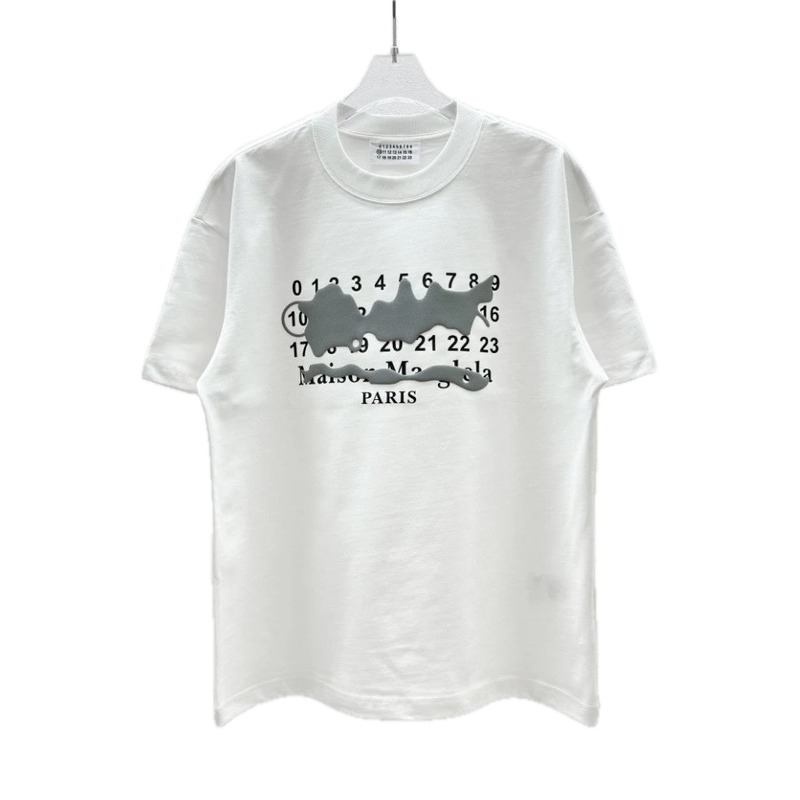 Maison Margiela Digital Graffiti Street Style White T-Shirt