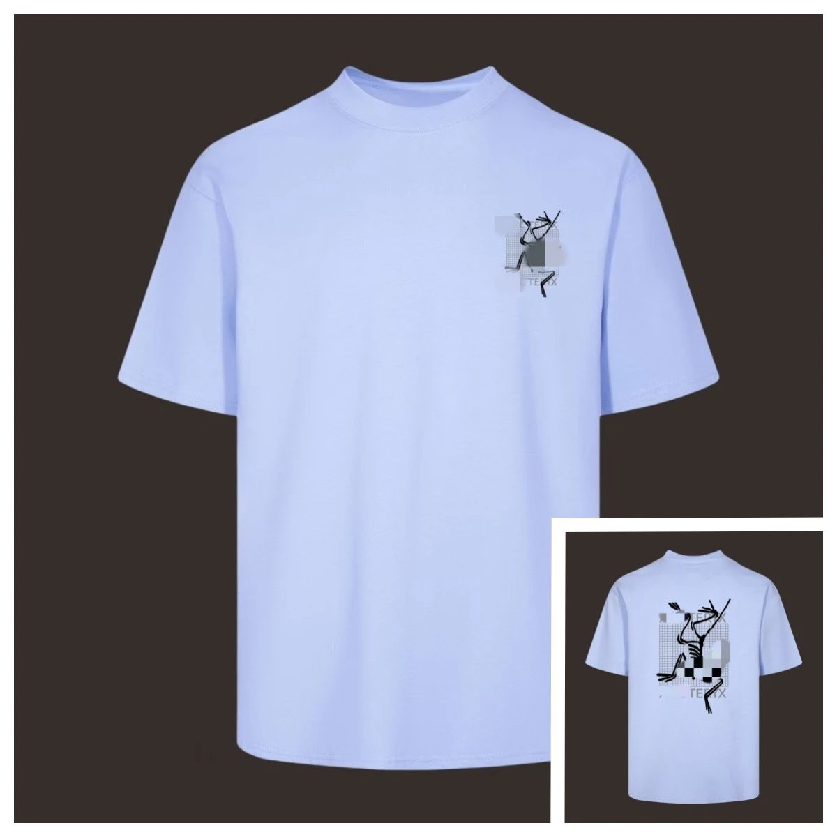 Arc'teryx Printed Trendy Style Light Blue Short-sleeved T-Shirt