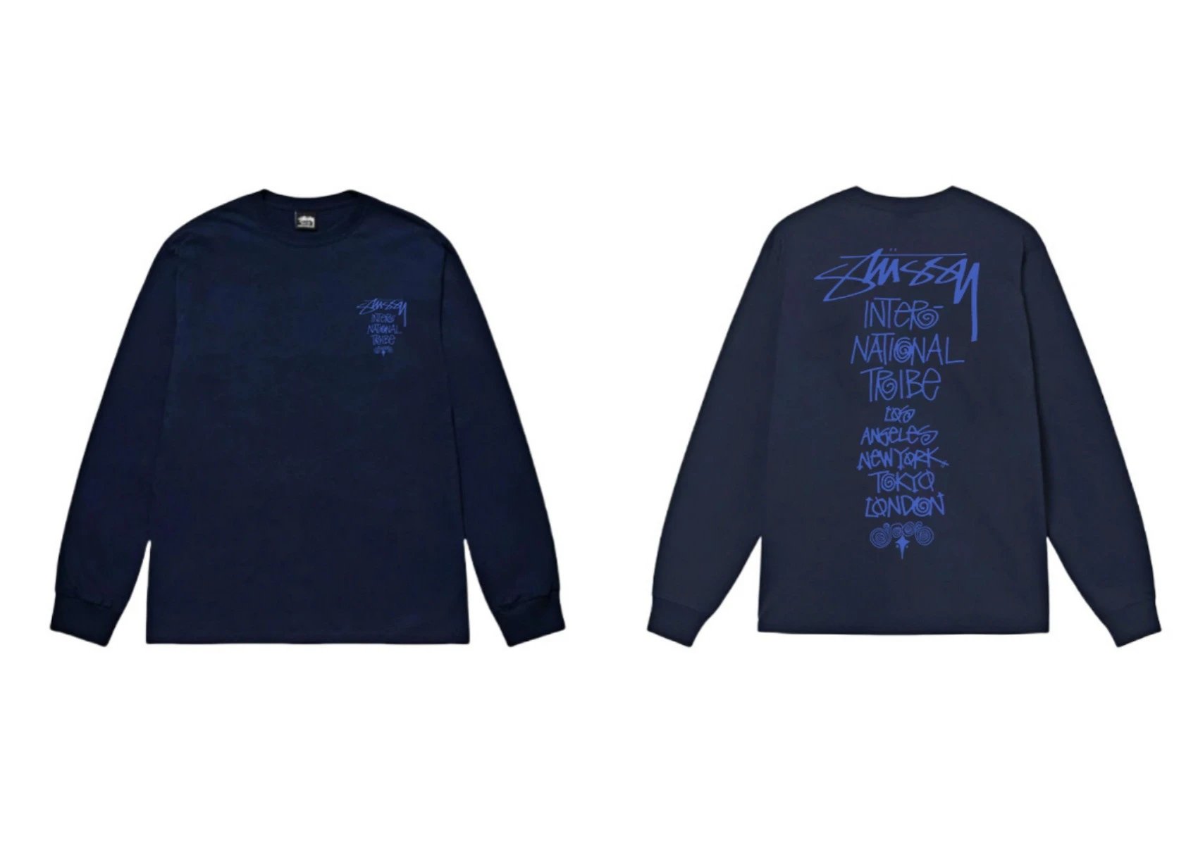 Dark blue hoodie with Stussy graffiti style