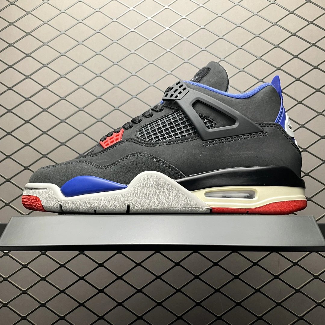 Jordan Black, Blue and Red Color-Blocked Panels Basketball High-Tops