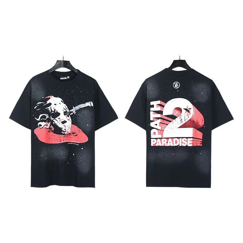 Hellstar Killer Print Street Style Black & Red T-Shirt