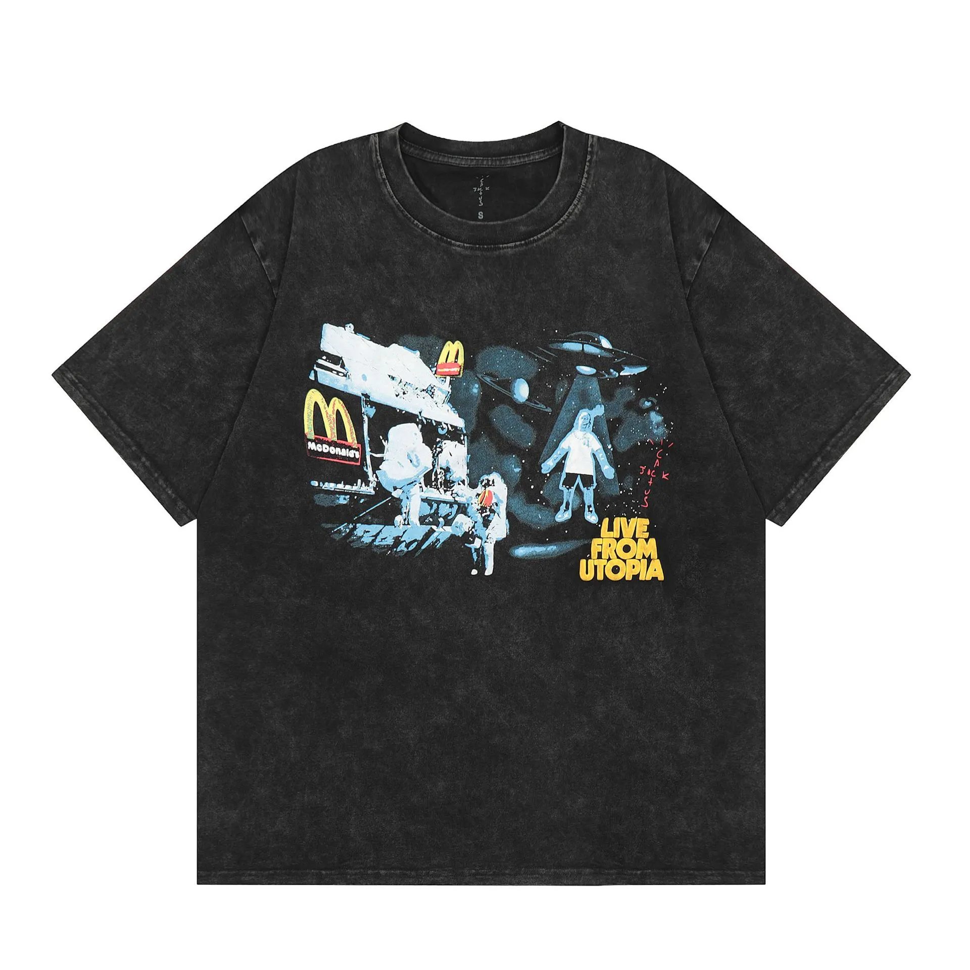 Travis Scott Premium Style Graphic T-shirt Brown Travis Scott for Resort Outfits