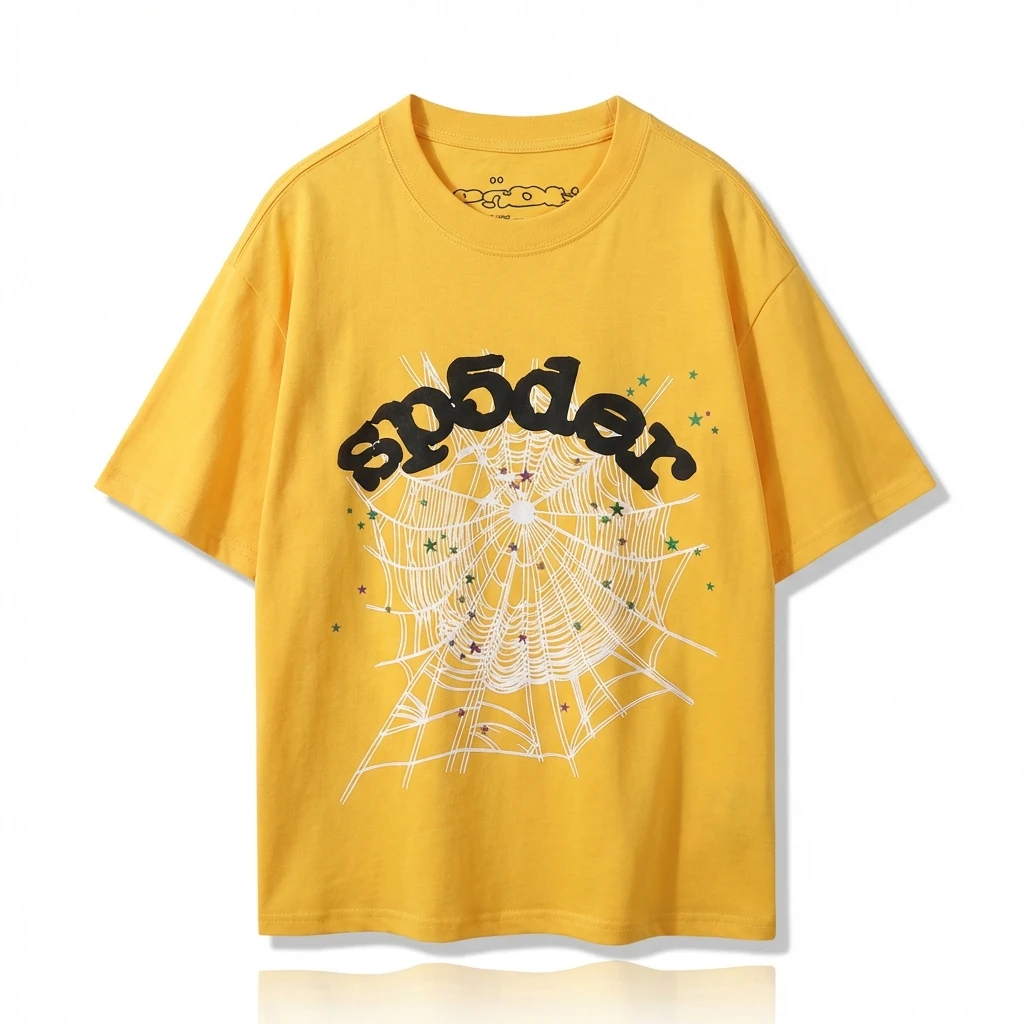 Sp5der Cobweb Cool Yellow T-shirt