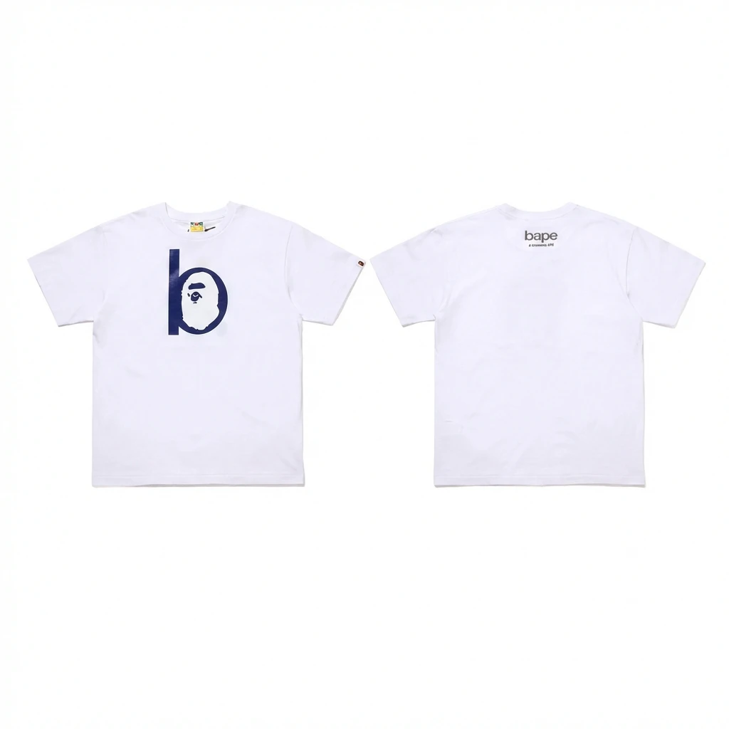 Bape letter trendy white T-shirt
