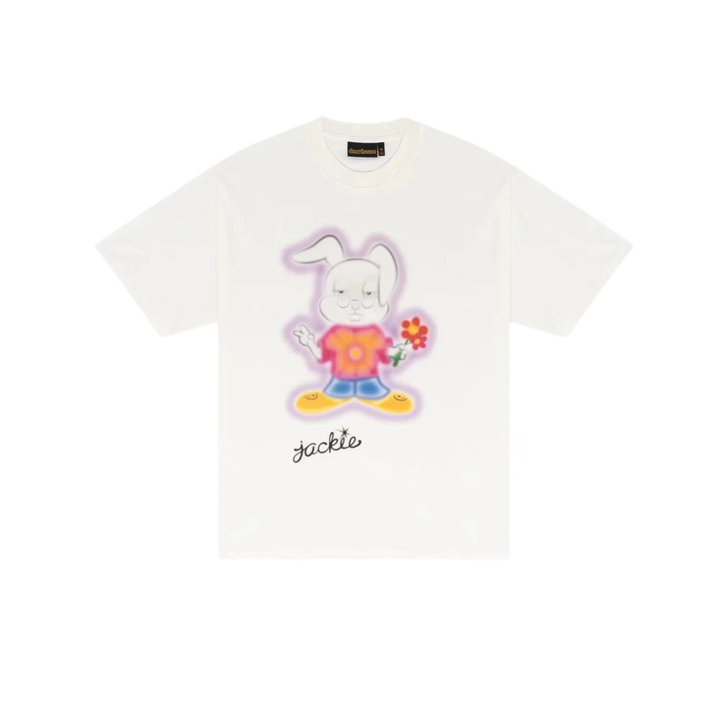 DREW Rabbit Graffiti Cool Trendy Off-white T-shirt