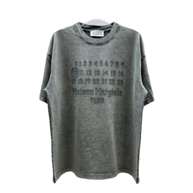 Maison Margiela Numbers Collection Vintage Washed Grey Short Sleeve T-Shirt