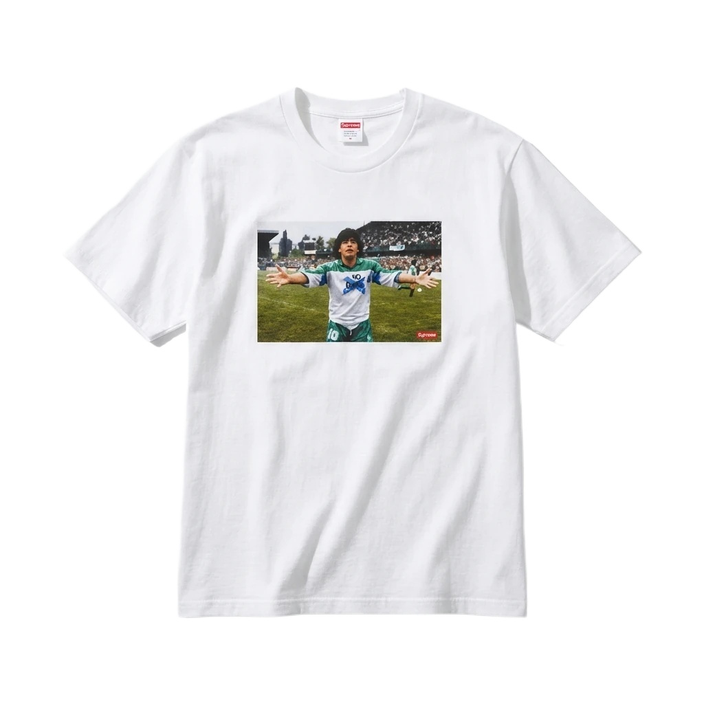 Supreme Maradona-style white T-shirt