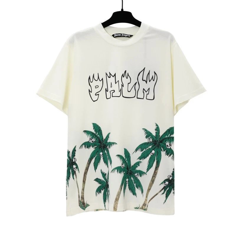 Palm Angels Gift Ready Logo T-shirt White Palm Tree with Standout Detail
