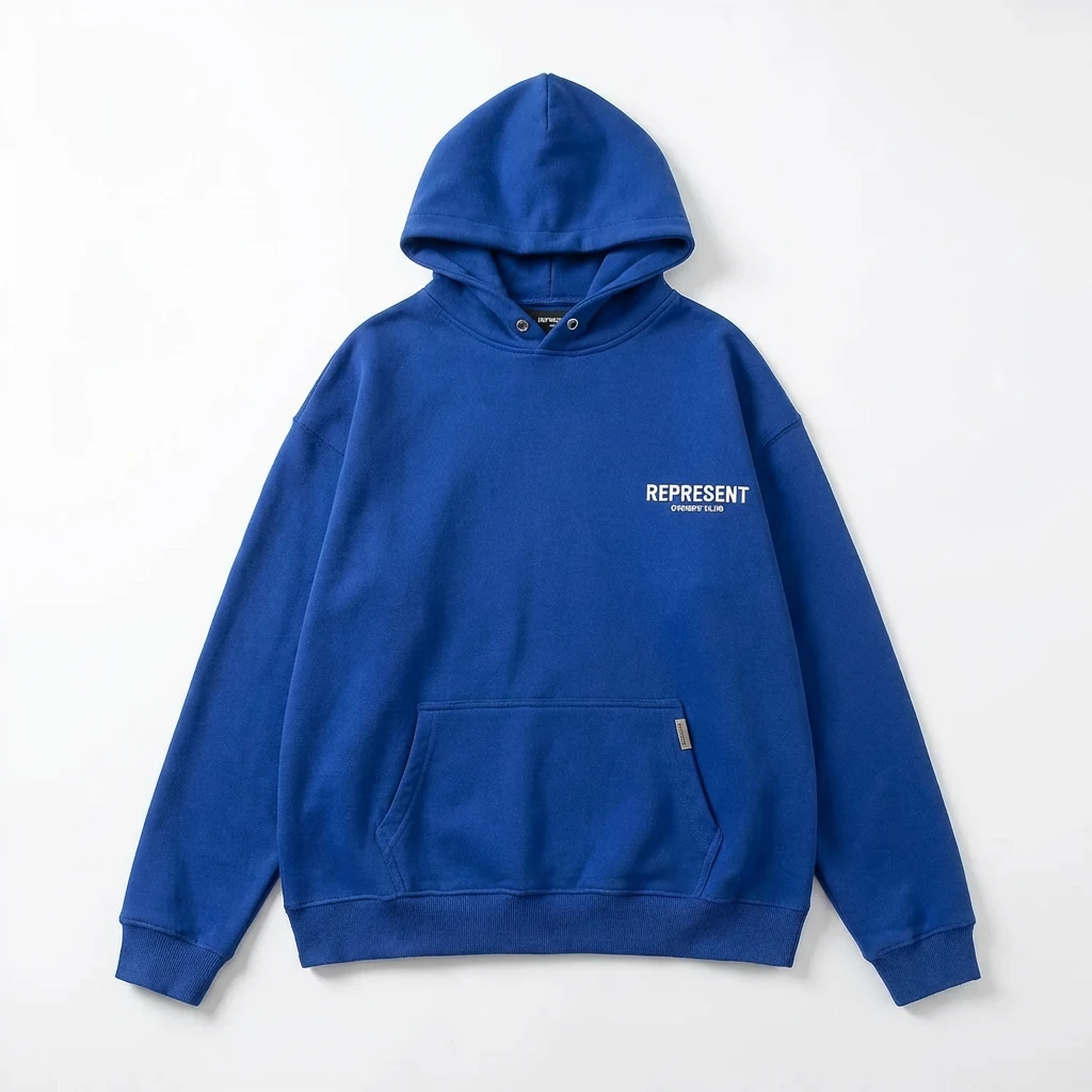 REPRESENT Owners Club Simple Style Blue Hoodie