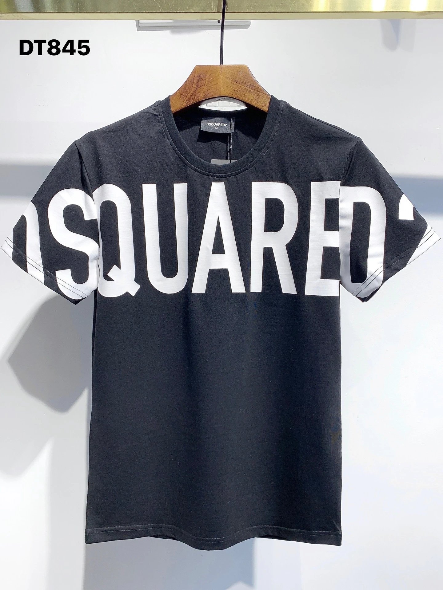 DSQ Trendy Cool Large Letter Printed Black Short-Sleeve T-Shirt