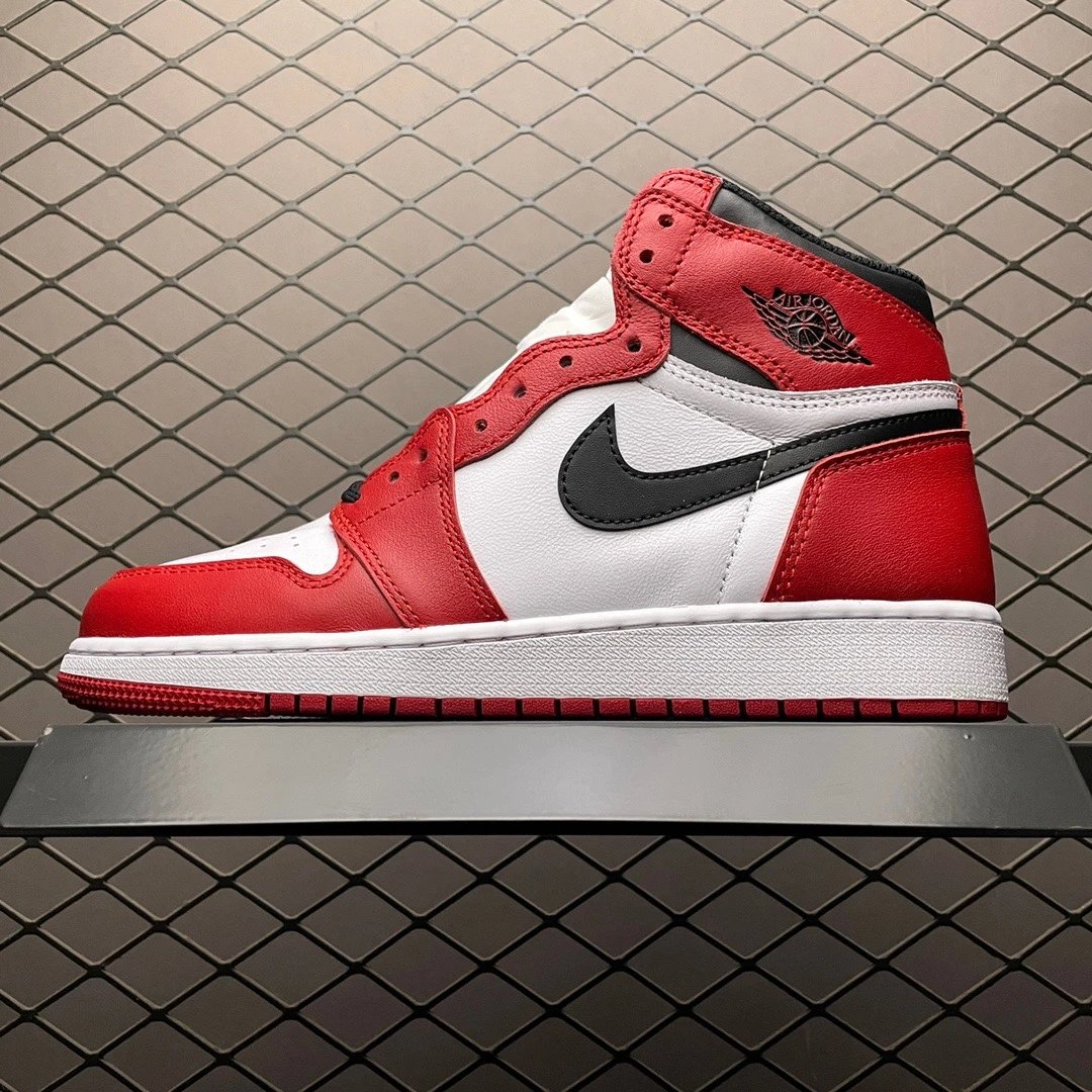 Jordan Red, White and Black Basketball High-Tops Highlighting Contrast Midsole Blocks