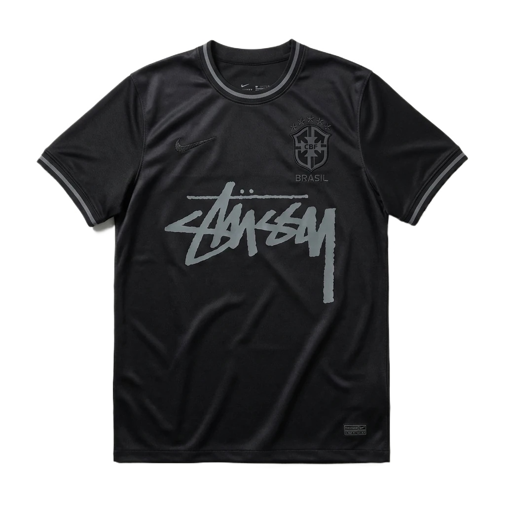 Stussy graffiti-style black T-shirt