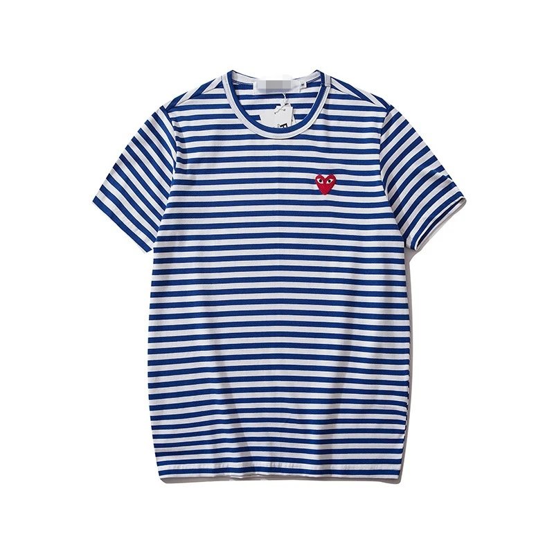 Comme des Garcons PLAY 2021-94 Blue Style 2194 Heart Logo T-Shirt Modern Fit