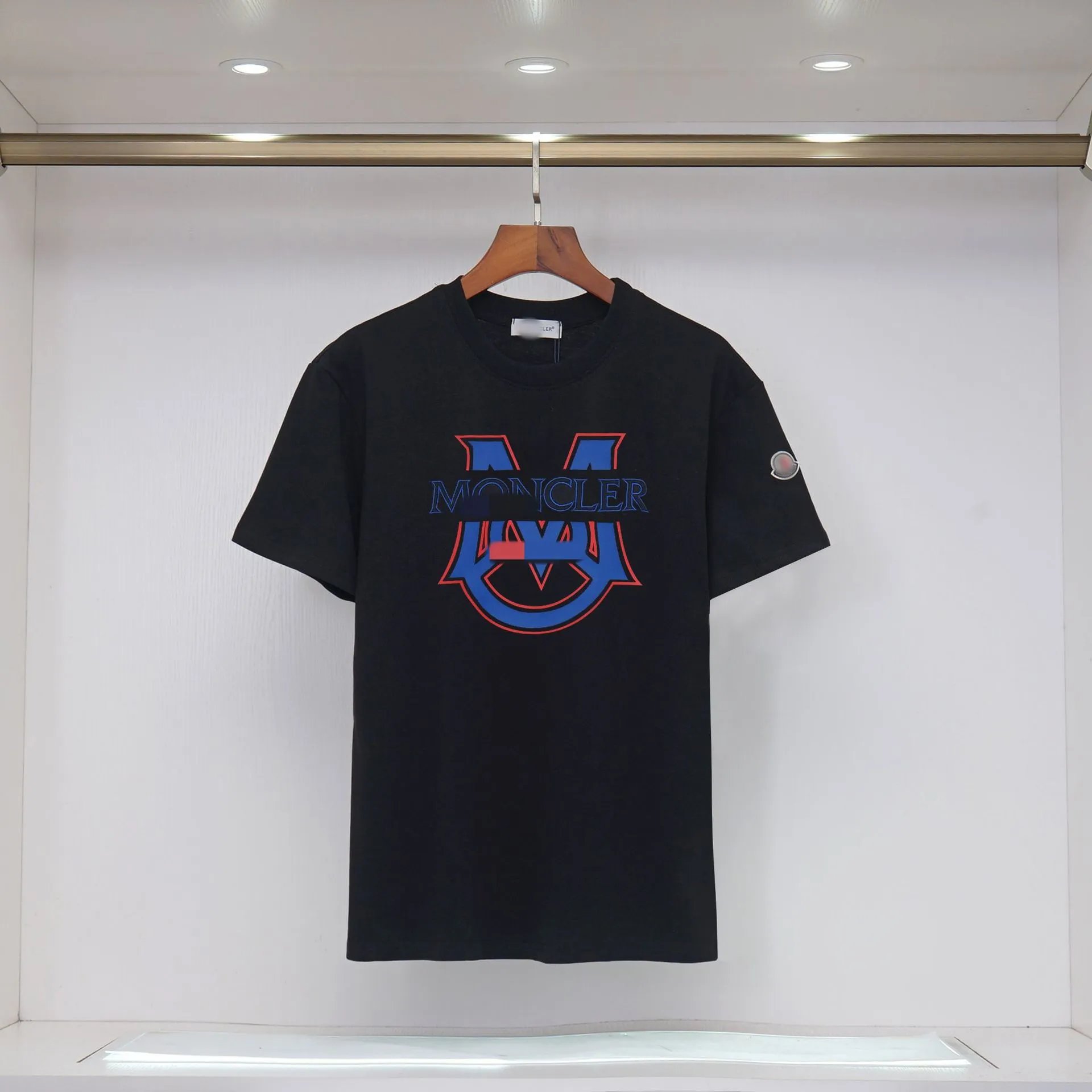 Moncler Big M Collection Casual Style Black T-Shirt