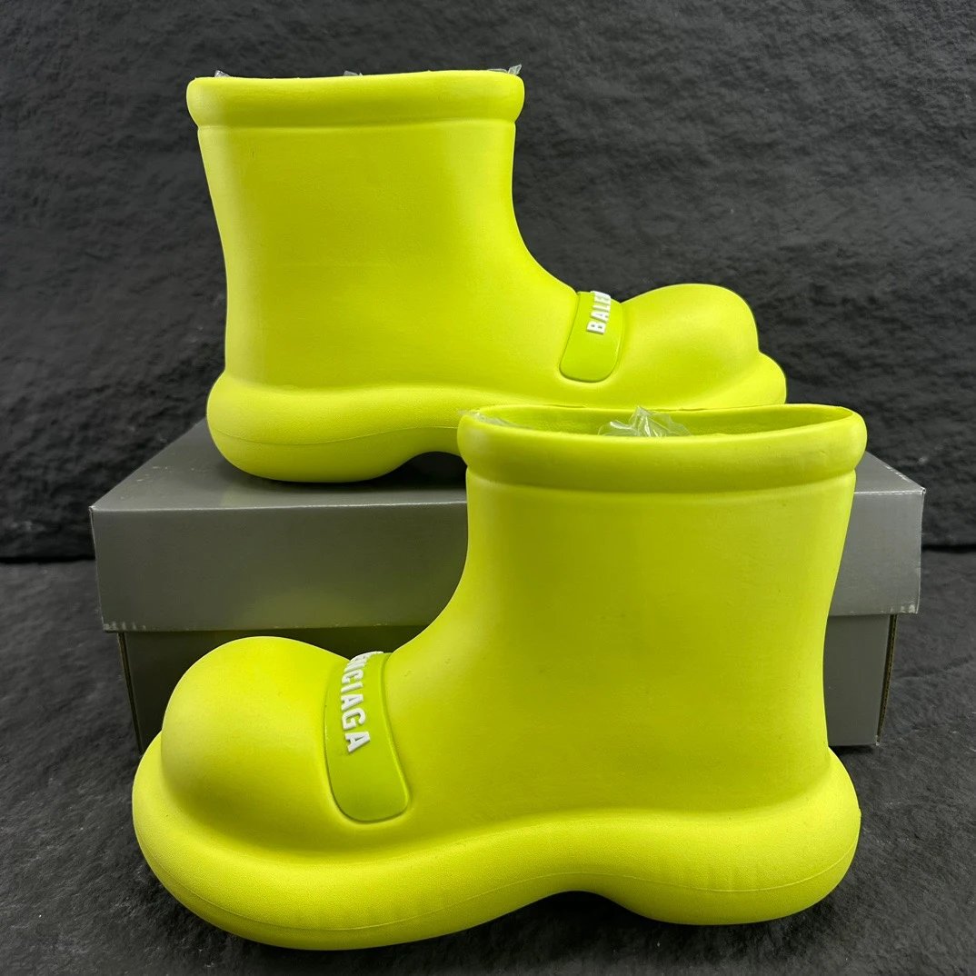 Balenciaga Rubber Boot with Neon Yellow Rubber Boot for Photo Ready Styling