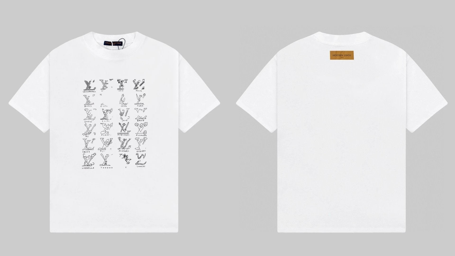 Louis Vuitton Graffiti Trend Style White T-Shirt