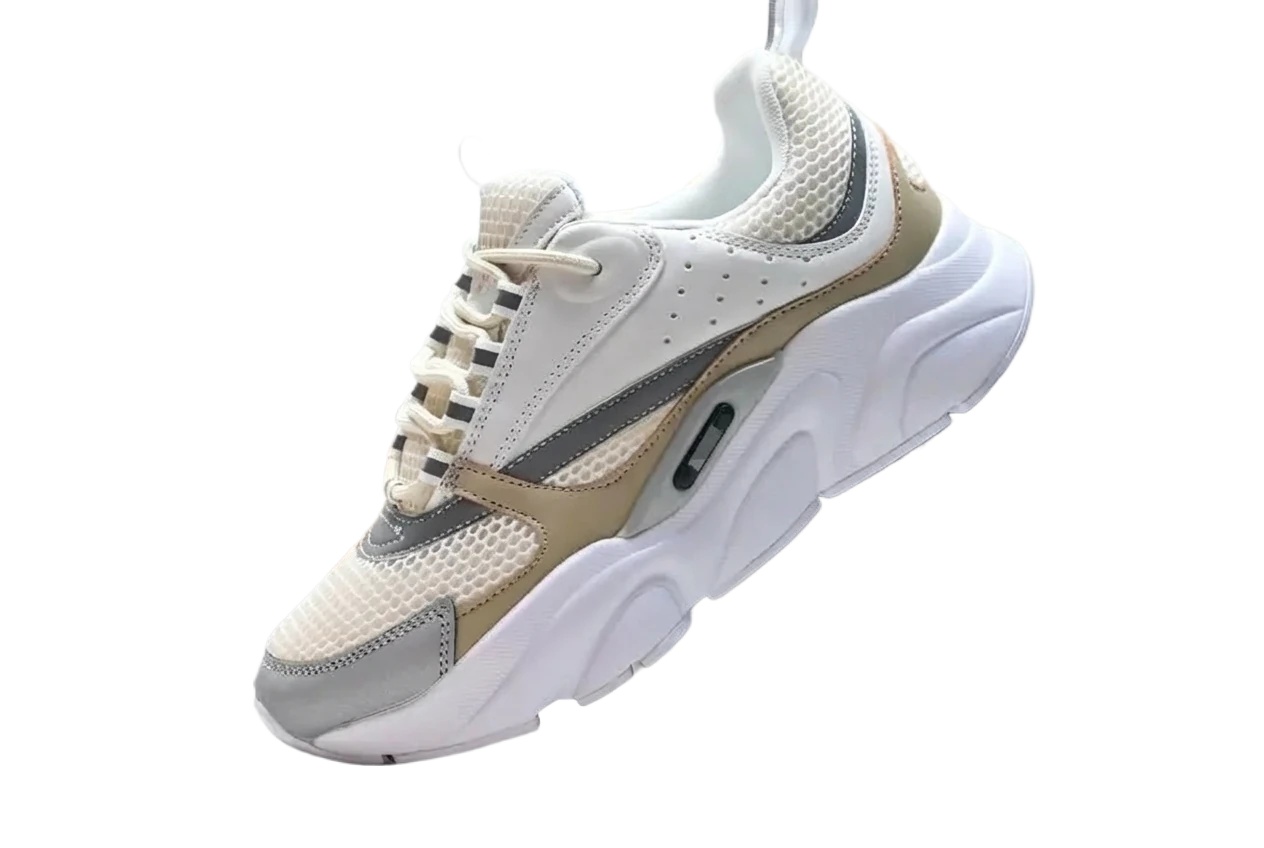 Dior retro-style white and brown sports shoes