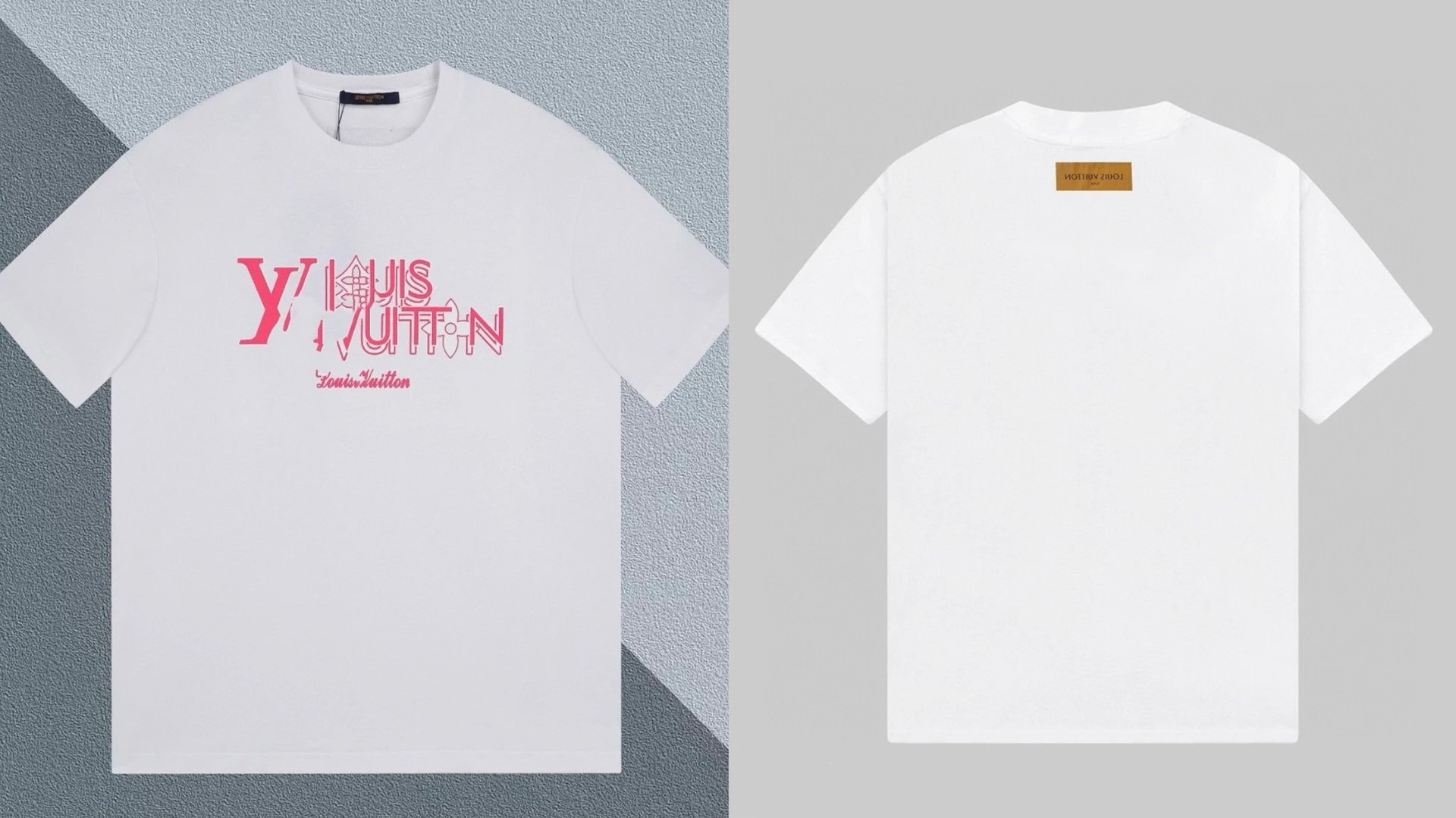 Louis Vuitton Trendy Misaligned Print White T-shirt