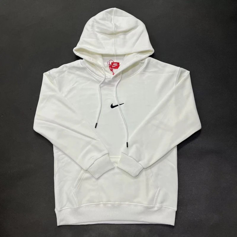 Nike Small-Logo Detail White Zip Hoodie Resort Wear Swoosh