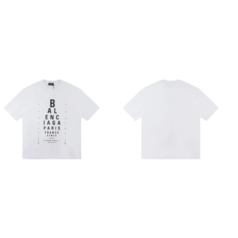 Balenciaga Letter Print Street Style White T-Shirt