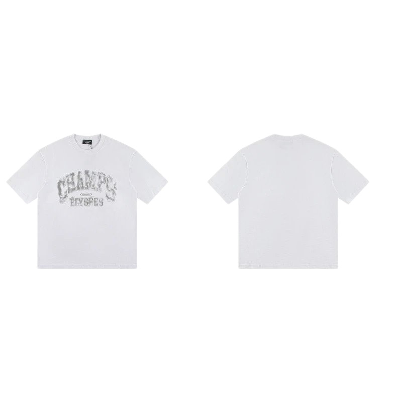 Balenciaga Vintage Distressed Lettering White T-Shirt
