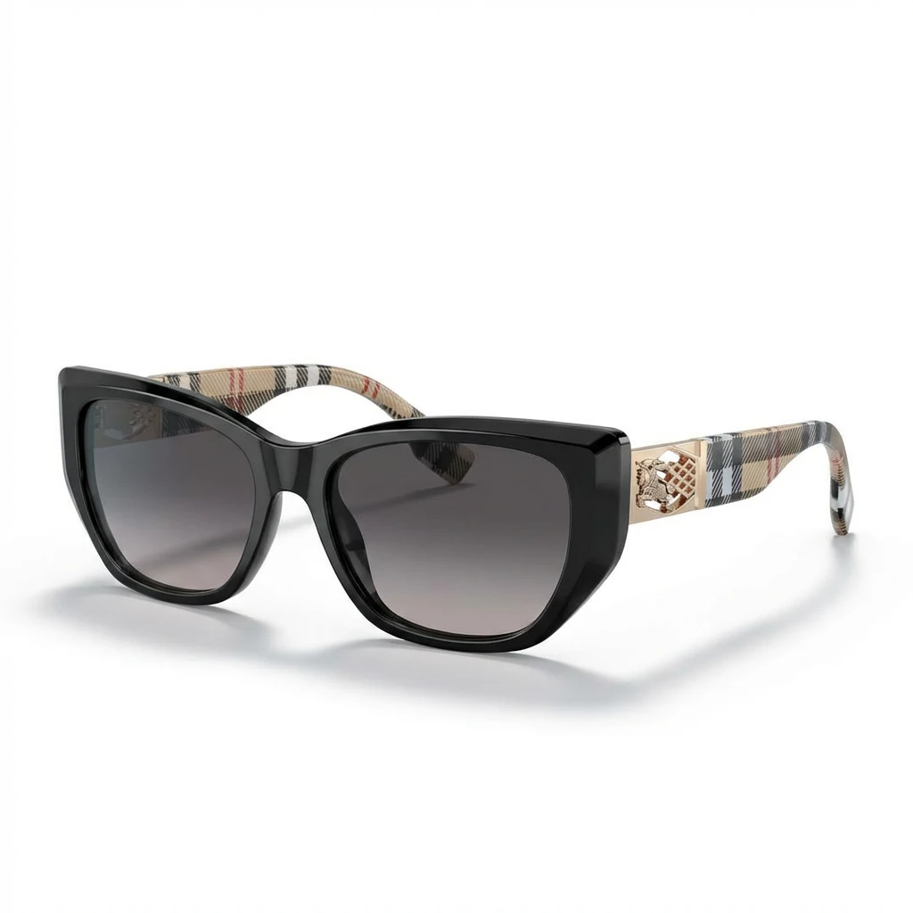 Burberry checkered fashion black sunglasses