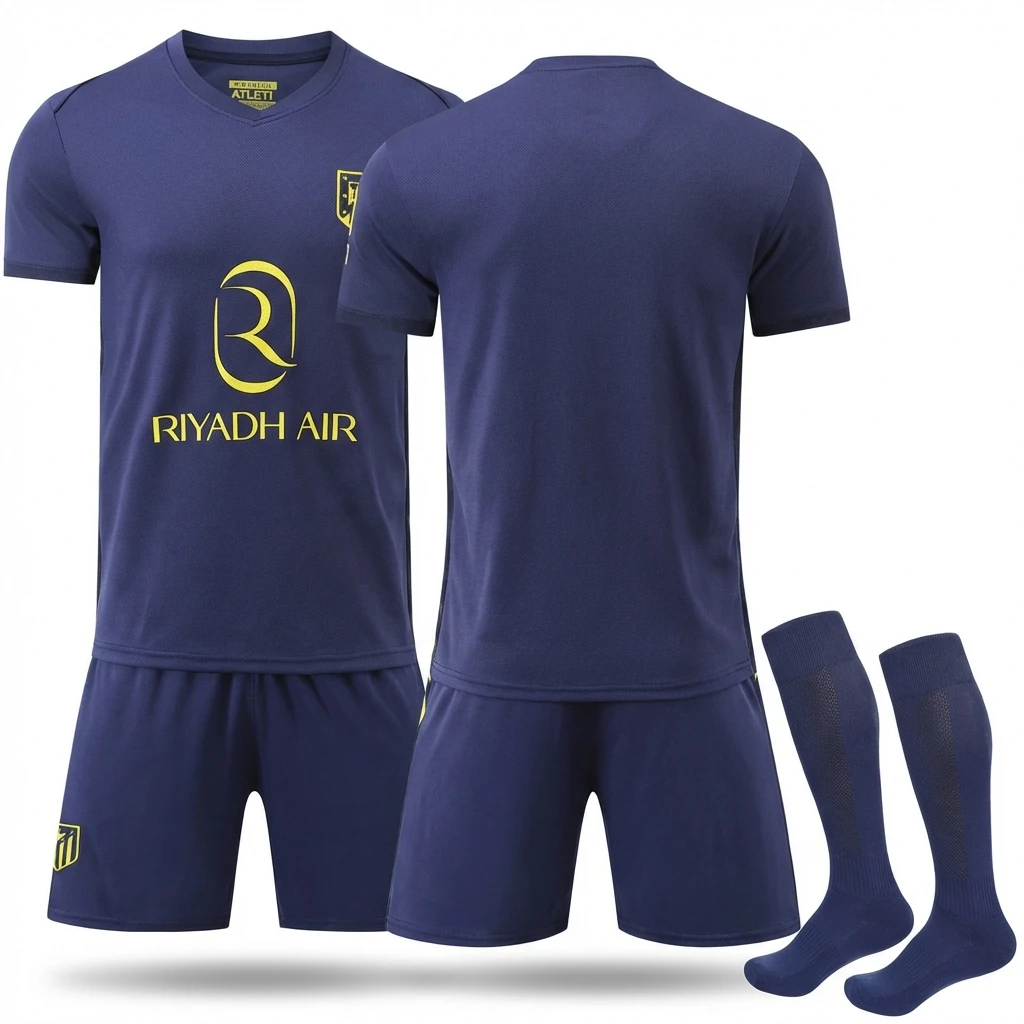 Atletico Madrid's minimalist-style blue jersey