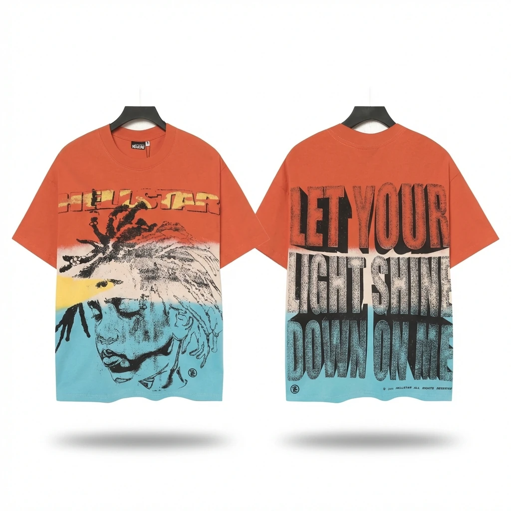 Hellstar Gradient Style Orange-Blue T-shirt