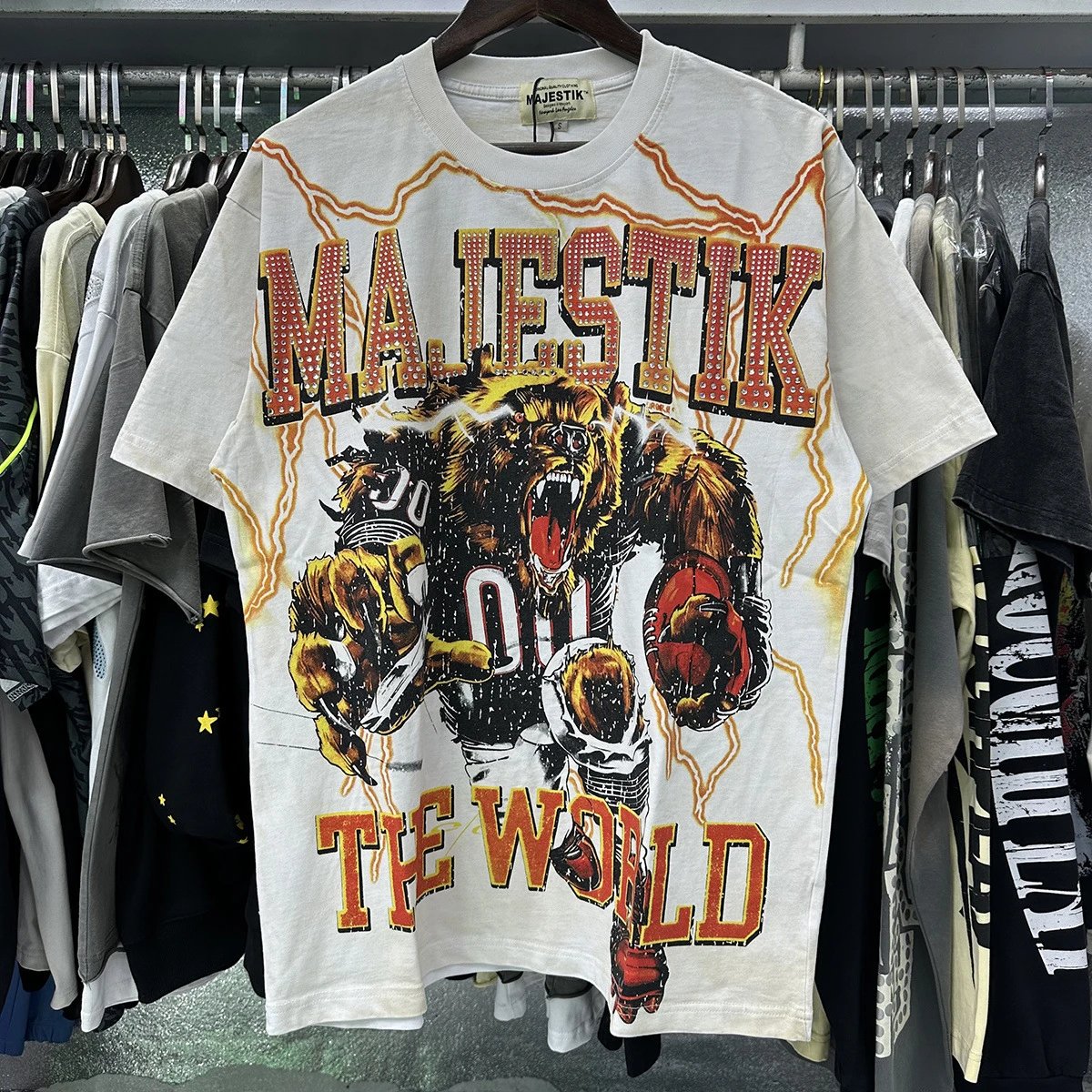 MAJESTIK Grizzly American Vintage White T-Shirt